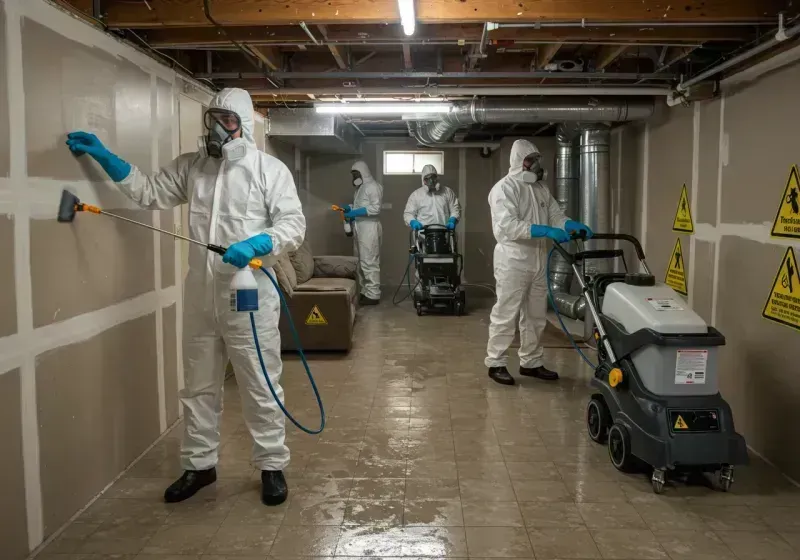 Basement Moisture Removal and Structural Drying process in Linden, CA